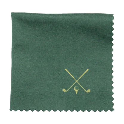 Brilleetui med golfmotiv og pusseklut