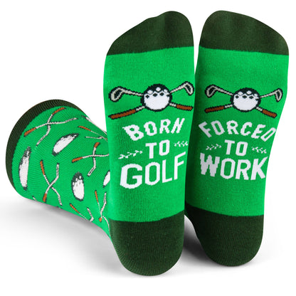 Født til å spille golf, tvunget til å jobbe – sokker