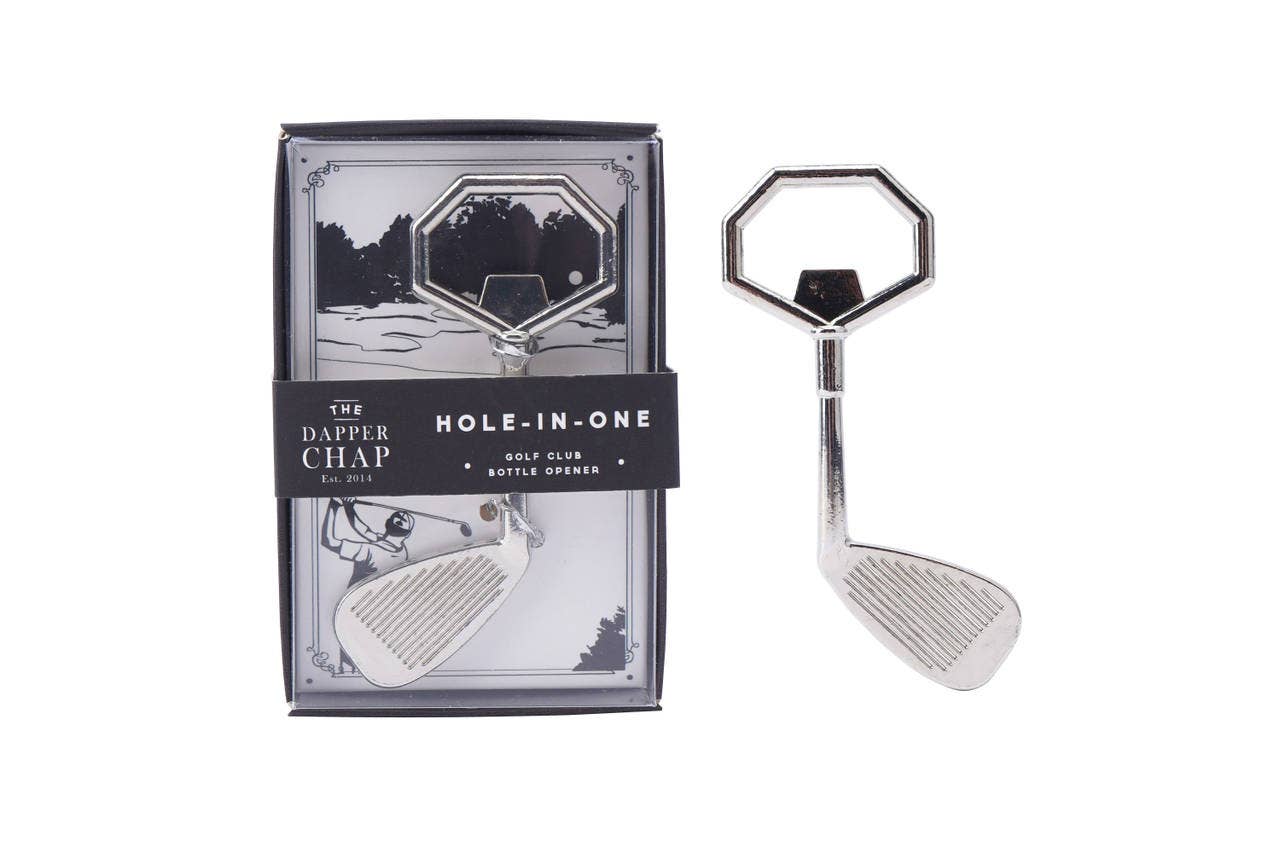 Flaskeåpner med golfkølle-design