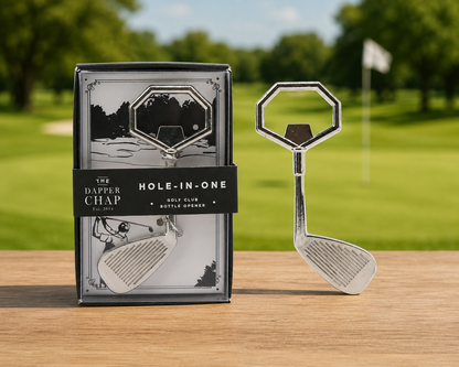 Flaskeåpner med golfkølle-design