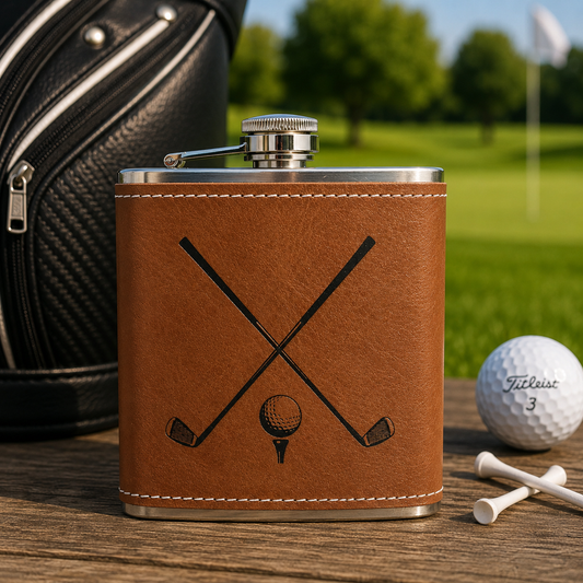Lommelerke med golfmotiv i kunstskinn