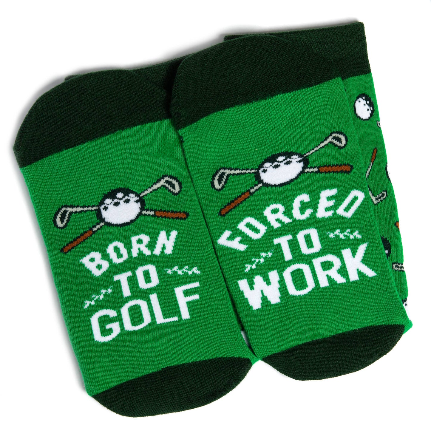 Født til å spille golf, tvunget til å jobbe – sokker