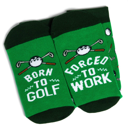 Født til å spille golf, tvunget til å jobbe – sokker